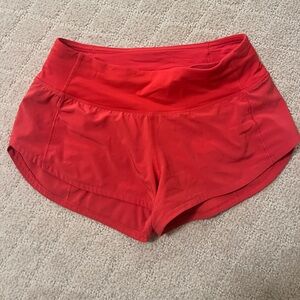 Lululemon hot pink speed up shorts 2.5’’